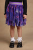 One Friday Kids Girls Purple Cosmic Print Multilayered Skirt