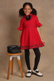 One Friday Kids Girls Red Solid Dress