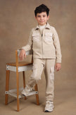 One Friday Kids Boys Beige Solid Jacket