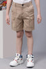 One Friday Boys Beige Cotton Shorts with flapped cargo pockets - One Friday World