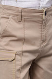 One Friday Boys Beige Cotton Shorts with flapped cargo pockets - One Friday World