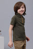 One Friday Kids Boys Olive Green Polo-Neck T-Shirt