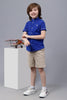 One Friday Kids Boys Royal Blue Chinese Collar Shirt - One Friday World