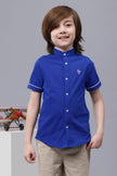 One Friday Kids Boys Royal Blue Chinese Collar Shirt - One Friday World