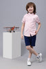 One Friday Kids Boys Pink Mandarin Collar Cotton Shirt - One Friday World