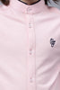 One Friday Kids Boys Pink Mandarin Collar Cotton Shirt - One Friday World