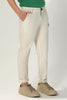 One Friday Kids Boys Off White Stretchable Cotton Solid Trouser With Pockets - One Friday World