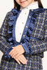 One Friday Houndstooth Elegance Navy Jacket