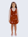 One Friday Kids Girls Brown Solid Dress