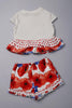 One Friday Baby Girls Off White Floral Peplum Top With Shorts Set - One Friday World