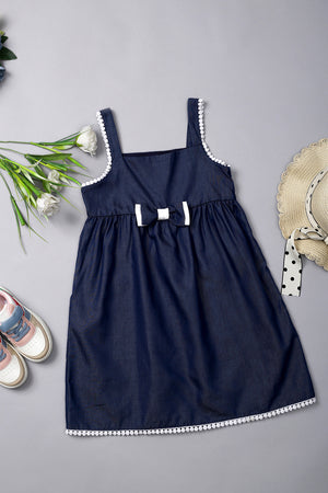 One Friday Blue Strappy Bow Dress