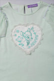 One Friday Girls Mint Round Neck Bambi Top - One Friday World