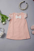 One Friday Baby Girls Peach Laced Sleeves Dress - One Friday World