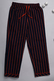 One Friday Kids Boys Navy Blue Stripes Night Suit - One Friday World