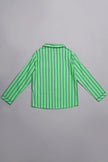 One Friday Kids Boys Green Stripes Night Suit - One Friday World