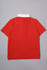 One Friday Boys Red Cotton Polo Neck Dino T-shirt - One Friday World