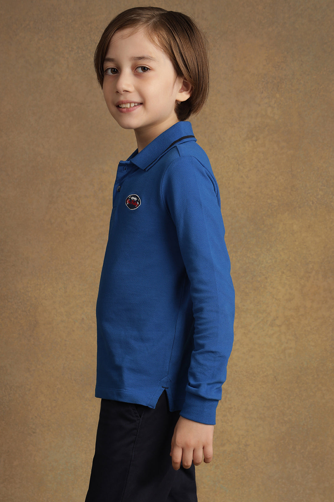 One Friday Kids Boys Blue Solid T-shirt