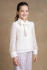 One Friday Kids Girls Off White Seersucker Full sleeves Top