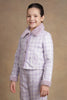 One Friday Kids Girls Lilac Checks With Sequence Jacket