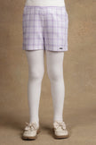 One Friday Kids Girls Lilac Checks With Sequence Short