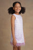 One Friday Kids Girls Lavender Checkerred Sequinned Dress