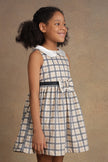 One Friday Kids Girls Beige Checks Dress