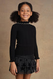 One Friday Kids Girls Embellished Black Jumper