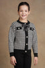 One Friday Girls Black Checks Sweater