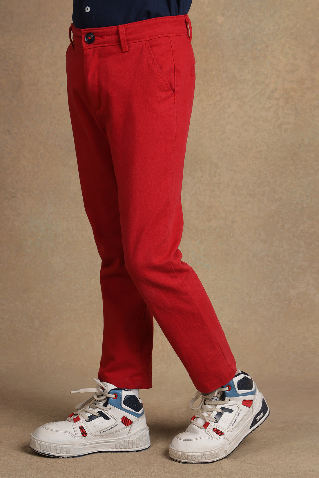 One Friday Kids Boys Red Solid Trouser