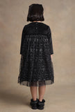 One Friday Kids Girls Black Sequinned Net Party Dress