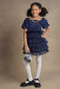 One Friday Kids Girls Navy Blue Solid Dress