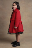 One Friday Kids Girls Cherry Red Overcoat