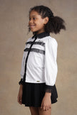 One Friday Kids Girls Black & White Laced Top