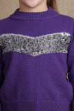 One Friday Girls Purple Solid Sweater