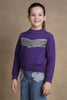 One Friday Girls Purple Solid Sweater