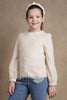 One Friday Kids Girls Beige Laced Full Sleeves Top