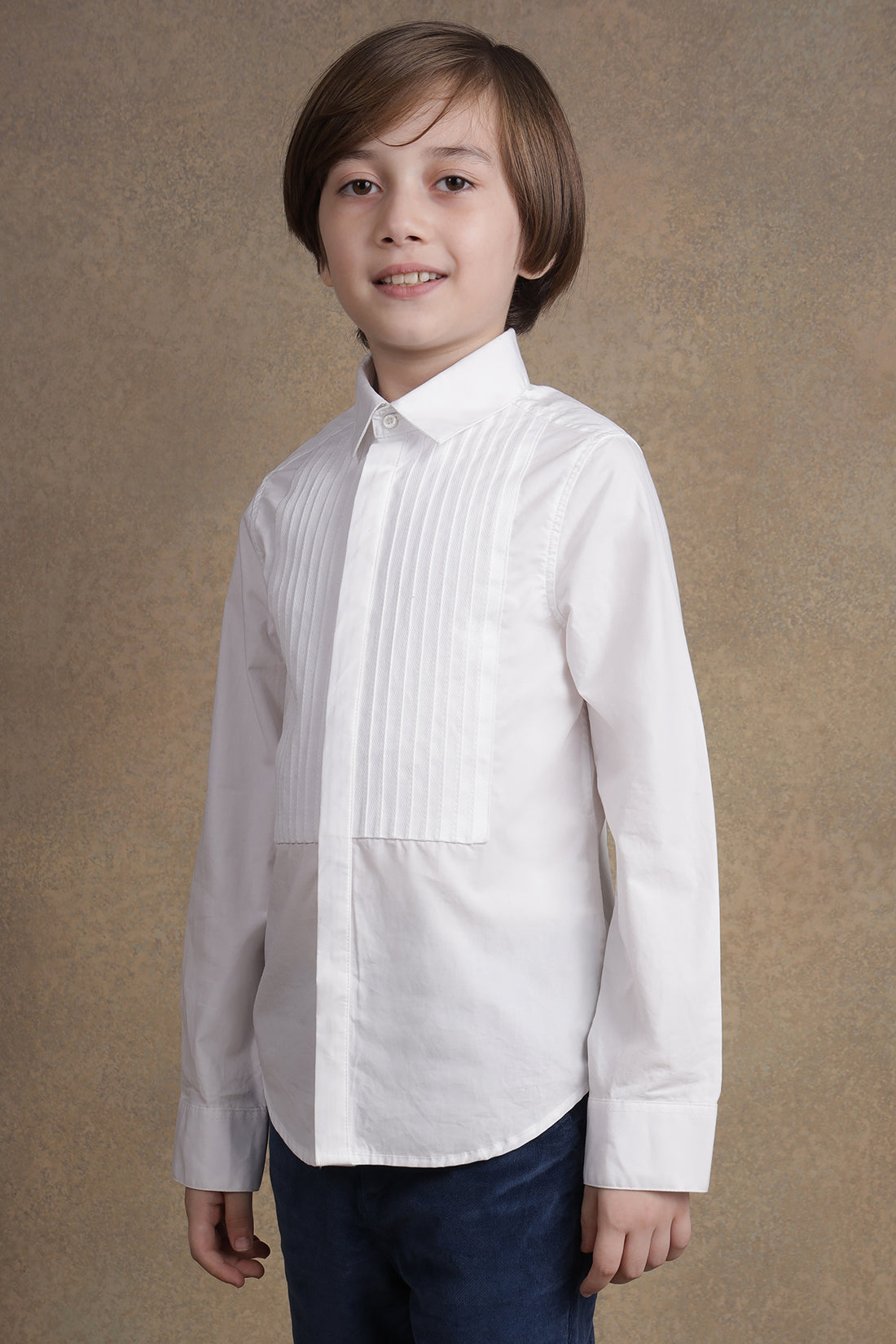 One Friday Kids Boys White Full sleeves Cotton Shirt