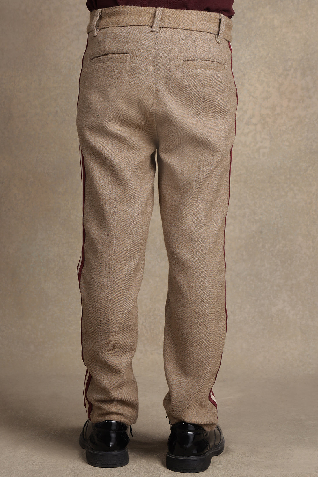 One Friday Kids Boys Beige Abstract Trouser