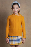 One Friday Kids Girls Mustard Solid Jumper