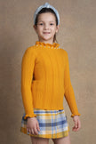 One Friday Kids Girls Mustard Solid Jumper