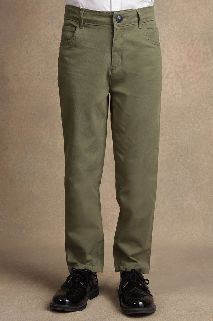 One Friday Kids Boys Olive RegularFit Trouser