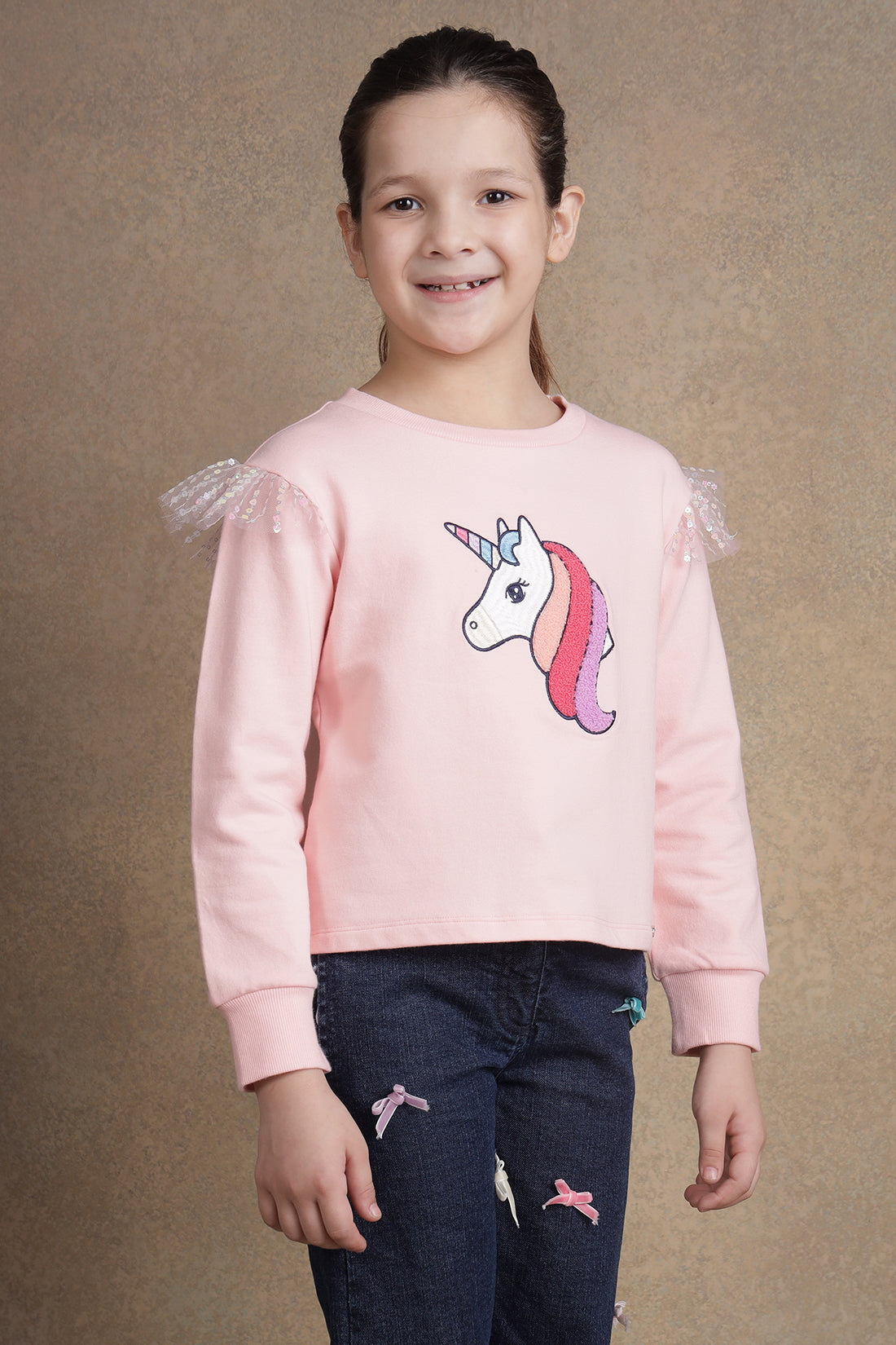 One Friday Kids Girls Pink Solid  Top