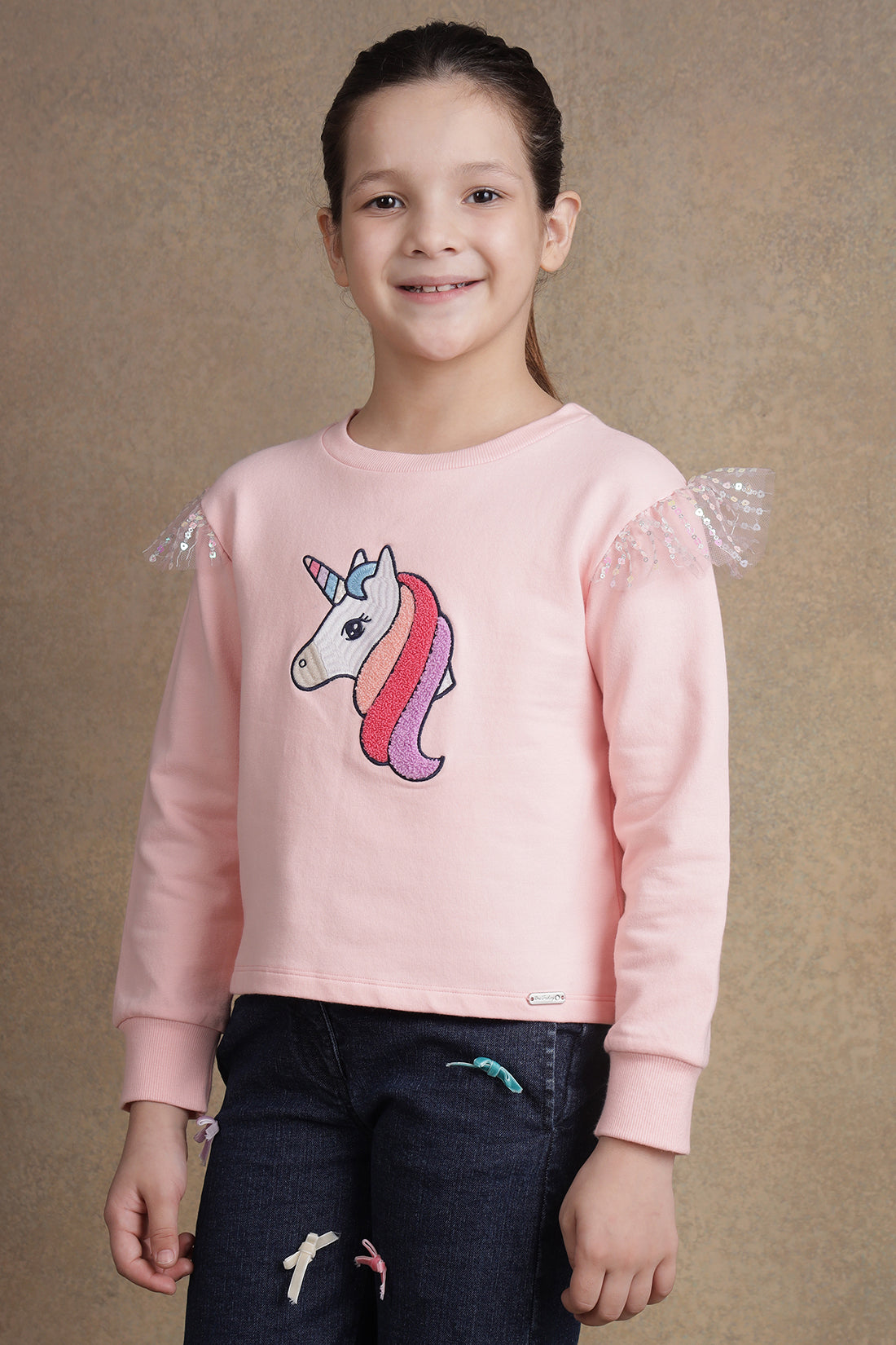 One Friday Kids Girls Pink Solid  Top