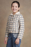 One Friday Kids Girls Beige Checks Jacket