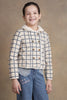 One Friday Kids Girls Beige Checks Jacket