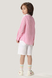 One Friday Boys Pink & White Striped Cotton Shirt