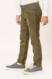 One Friday Varsity Chic Corduroy Green Trousers for Boys - One Friday World