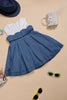 One Friday Infant Girls Cotton White & Blue Denim Dress