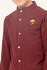 One Friday Wine Solid Cotton Shirt