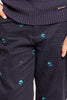 One Friday Kids Boys Navy Blue Alien Embroidered Trouser